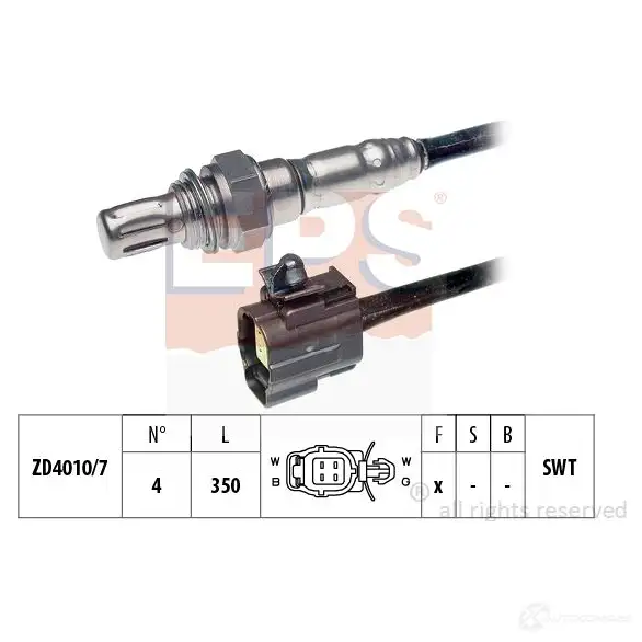 Лямбда зонд, кислородный датчик EPS 3299379 FACET 10.7560 1997560 KW 497 560