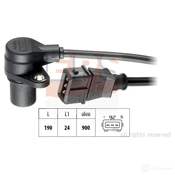 Датчик положения коленвала EPS 1953180 FACET 9.0180 3297790 KW 453 180