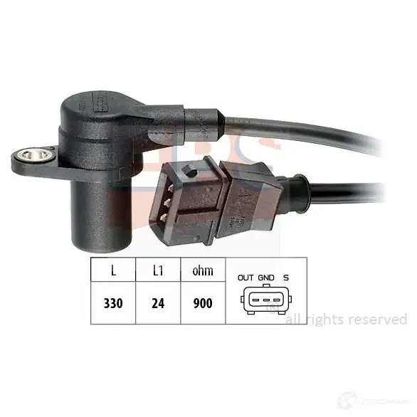 Датчик положения коленвала EPS 1953090 FACET 9.0090 KW 453 090 3297704