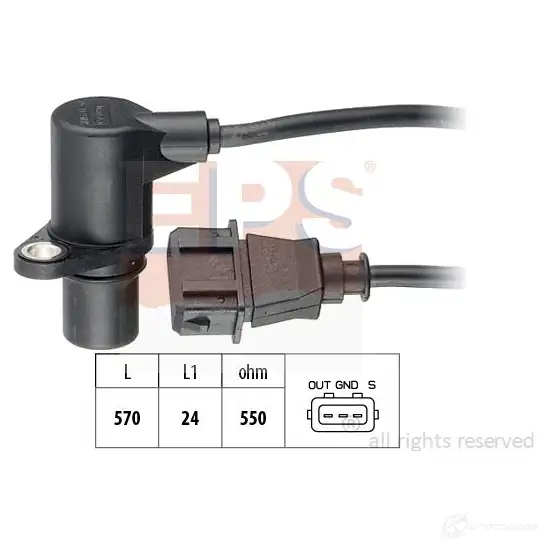 Датчик положения коленвала EPS 1953273 FACET 9.0273 KW 453 273 3297905