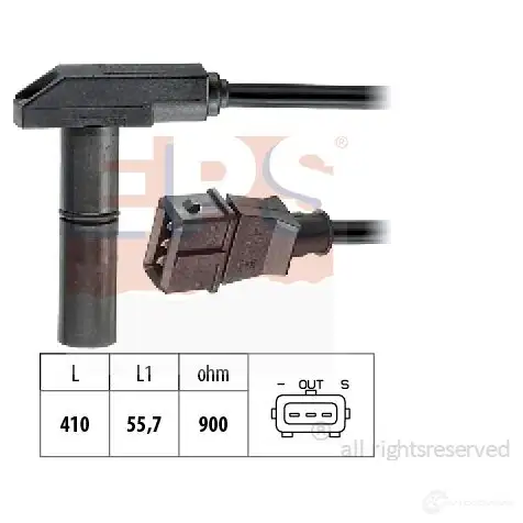 Датчик положения коленвала EPS 1953212 FACET 9.0212 3297822 KW 453 212