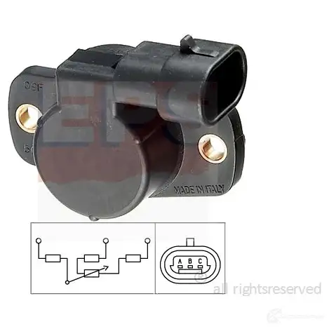 Датчик положения дроссельной заслонки, потенциометр EPS KW 495 096 1995096 FACET 10.5096 3299150