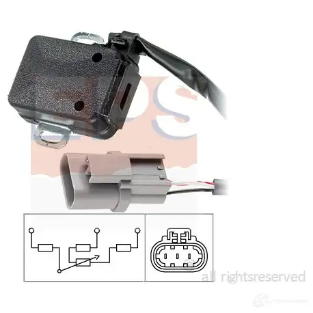 Датчик положения дроссельной заслонки, потенциометр EPS KW 495 017 1995017 3299126 FACET 10.5017