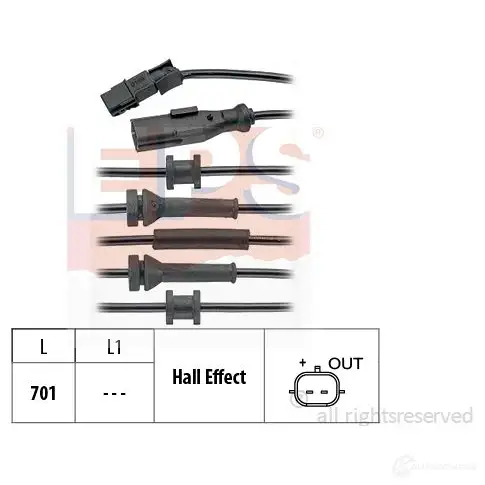 Датчик АБС EPS 1960169 FACET 21.0169 3298475 KW 460 169