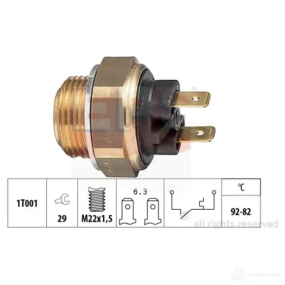 Датчик вентилятора радиатора EPS FACET 7.5016 KW 550 016 3296321 1850016 изображение 0