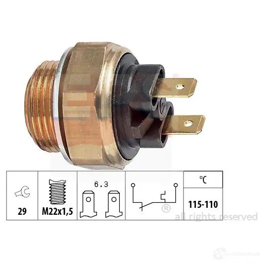 Датчик вентилятора радиатора EPS 3296388 KW 550 135 FACET 7.5135 1850135