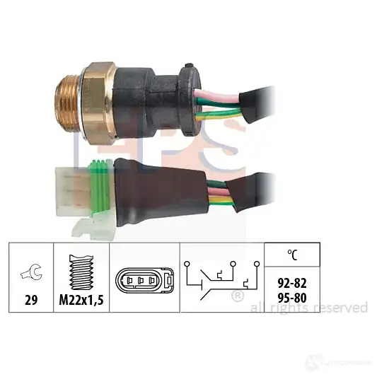 Датчик вентилятора радиатора EPS 3296484 KW 550 618 1850618 FACET 7.5618 изображение 0