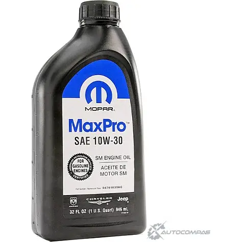 Моторное масло минеральное MaxPro 10W-30, 1 л CHRYSLER 1436949494 0VU02101 7T3QK 7N изображение 0