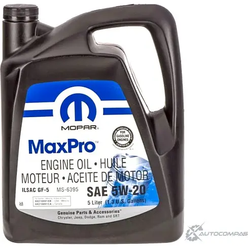 Моторное масло синтетическое MaxPro 5W-20, 5 л CHRYSLER 68218891AC FIK GA 1436949499 изображение 0