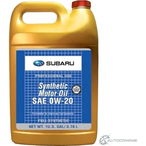 Моторное масло синтетическое SYNTHETIC OIL 0W-20, 3.78 л SUBARU SOA427V1315 MTVRR V 1436949676 изображение 0