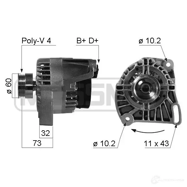 Генератор ERA 1438236001 210485R MB0HT KK изображение 0