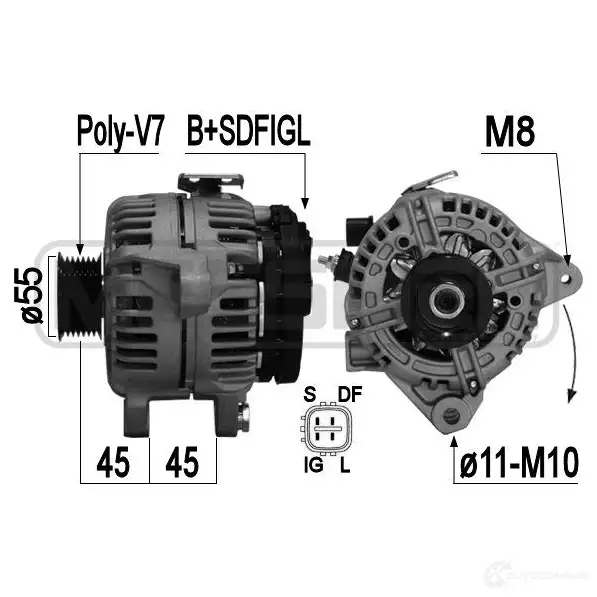 Генератор ERA QHS DK1 1438236056 209366A изображение 0