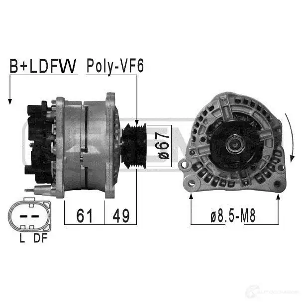 Генератор ERA 1438236787 1W 2G10 210880A изображение 0