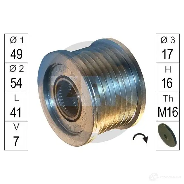 Обгонная муфта генератора ERA ZN5562 UKA0GE M 1437400499