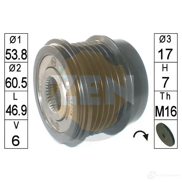 Обгонная муфта генератора ERA ZN6012 A K6SYKF 1438254430