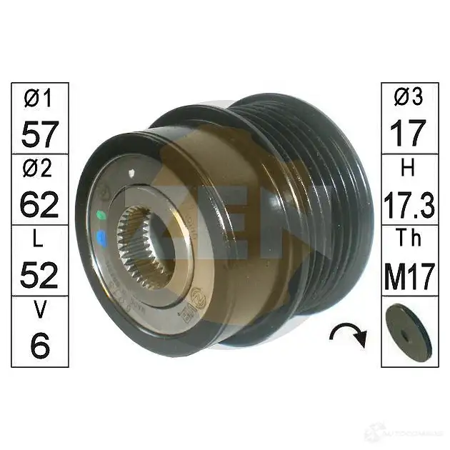Обгонная муфта генератора ERA ZN6015 1438254431 1PB7 ZH5