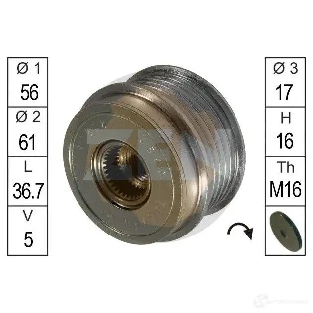 Обгонная муфта генератора ERA ZN5382 2 OT8BP 1438254468