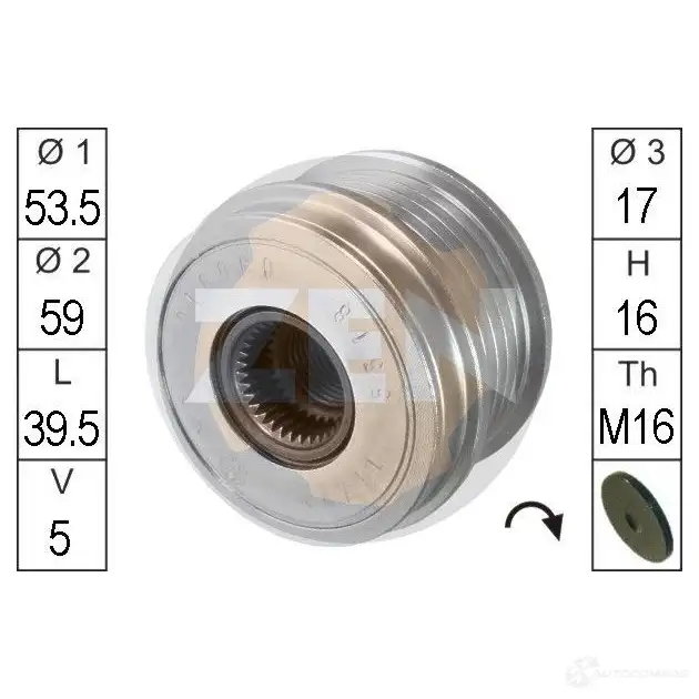 Обгонная муфта генератора ERA 6H NCBEI ZN5518 1438254576 изображение 0