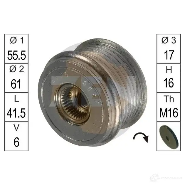 Обгонная муфта генератора ERA 2L X09 ZN5389 1438254599