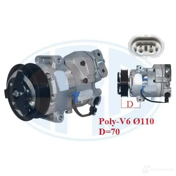 Компрессор кондиционера ERA 670046 J RUCVWC 1438639837 - Изображение 1