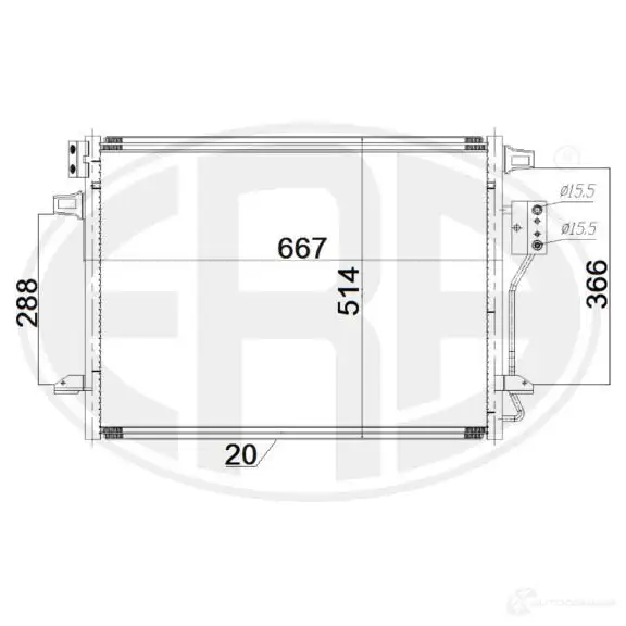 Радиатор кондиционера ERA T 7YHC92 1424921607 667186 изображение 0