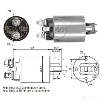 Втягивающее реле ERA 1439250323 ZM1784 5 SVI5 изображение 0