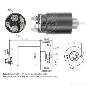 Втягивающее реле ERA ZM761 WS6 NH40 1437913869