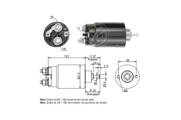 Втягивающее реле ERA 1440472807 PQ4U VMJ ZM760 изображение 0