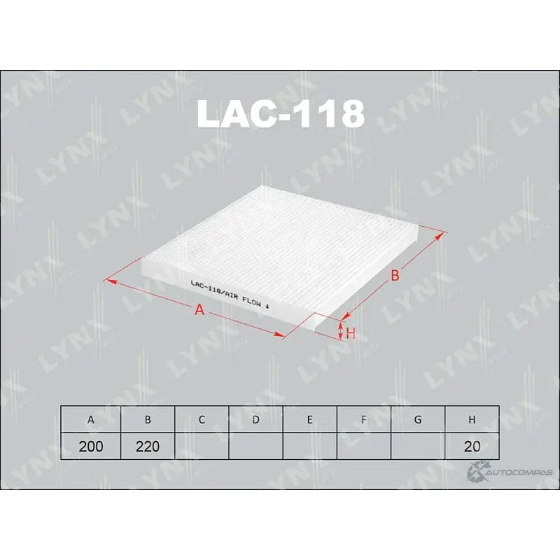 Салонный фильтр LYNXAUTO 6324300 LAC-118 CY 8TD 4905601013588