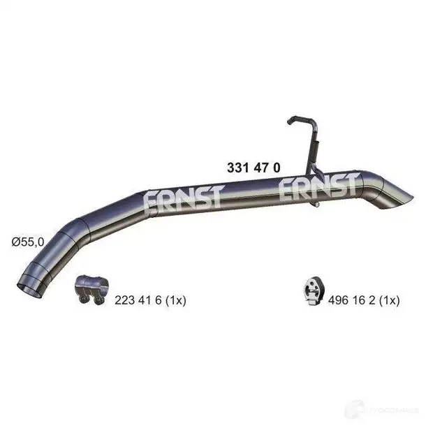 Выхлопная труба глушителя ERNST 299819 331470 JPBF EAZ 4007463331470