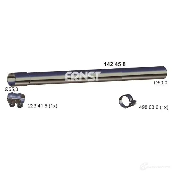 Выхлопная труба глушителя ERNST 298468 W YXX1 4007463142458 142458