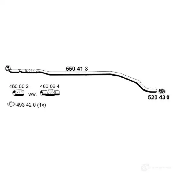 Выхлопная труба глушителя ERNST Q TCR1H2 4007463550413 550413 301512 изображение 0
