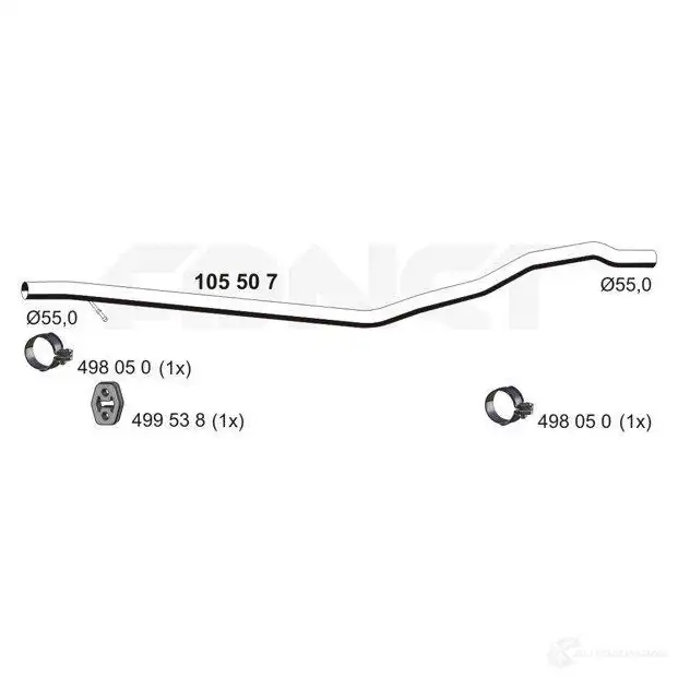 Выхлопная труба глушителя ERNST 105507 IAQH A1 297890 4007463105507