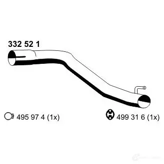 Выхлопная труба глушителя ERNST 332521 8EC 8A 299862 4007463332521