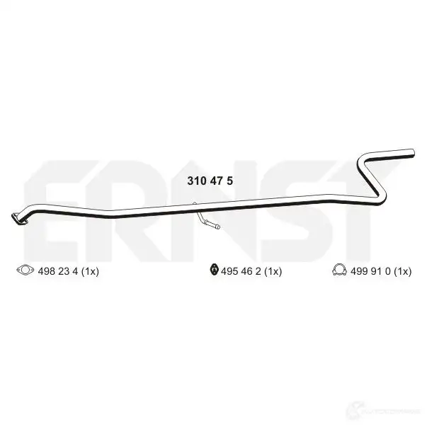 Выхлопная труба глушителя ERNST 310475 299648 4007463310475 2M 540