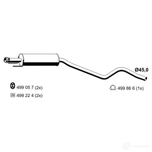Передний глушитель ERNST 4007463052023 052023 Q P3LXY 295660