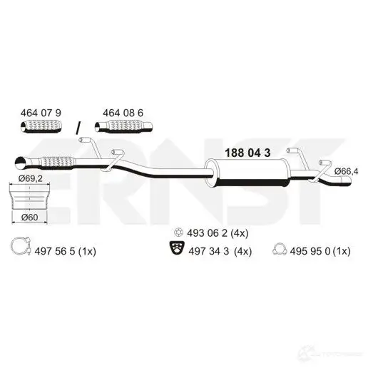 Резонатор ERNST 1CT H2T 4007463188043 298927 188043 изображение 0