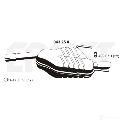 Задний глушитель ERNST 043250 HMS FZ 4007463043250 295023 изображение 0