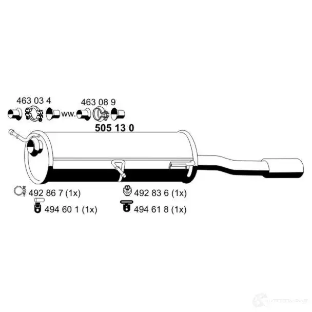 Задний глушитель ERNST 5CB8T HG 505130 4007463505130 301274
