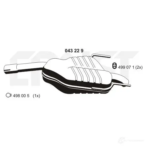 Задний глушитель ERNST 4007463043229 043229 FJ 2EBVZ 295020