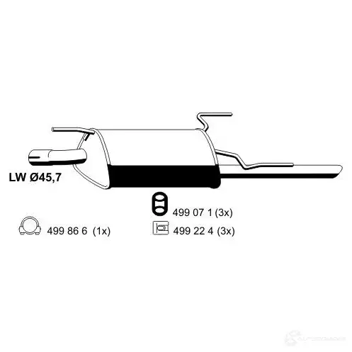 Задний глушитель ERNST 043014 9HCM 0RG 4007463043014 295005 изображение 0