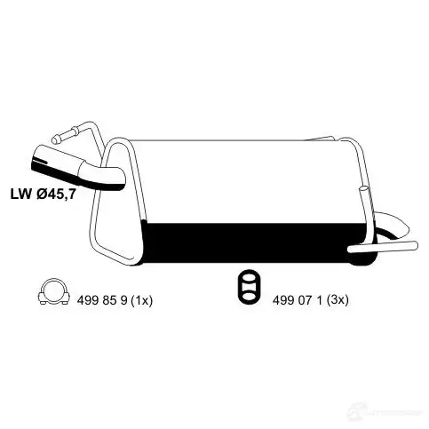 Задний глушитель ERNST 294456 033237 4007463033237 XI 2OF8H
