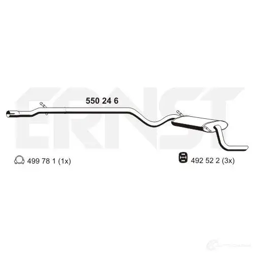 Задний глушитель ERNST RS2C 0 4007463550246 550246 301505