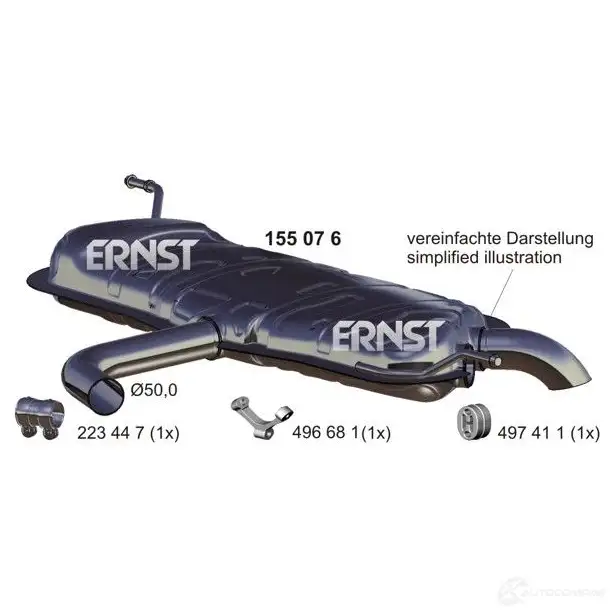 Задний глушитель ERNST 4007463155076 155076 298604 Y46U YX