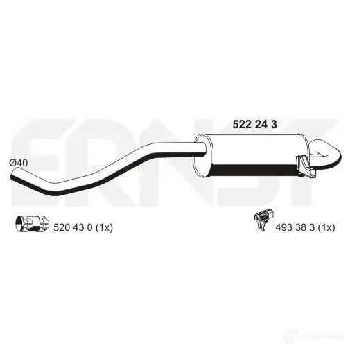 Задний глушитель ERNST 4007463522243 XG1 RD9 522243 301392 изображение 0