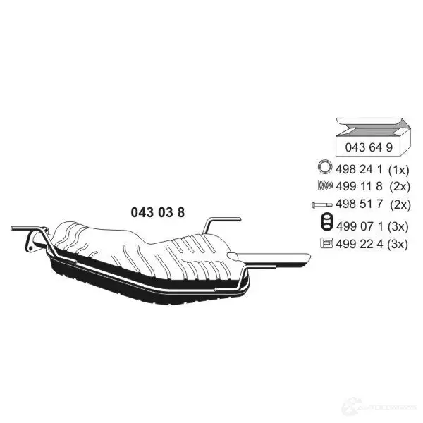 Задний глушитель ERNST 043038 4007463043038 D4Q4 L 295007