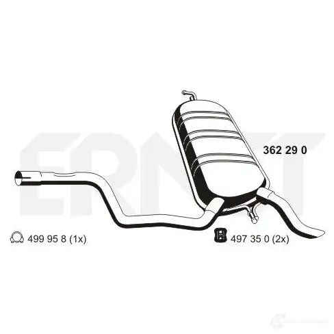 Задний глушитель ERNST 4007463362290 362290 300126 AC ICJ изображение 0