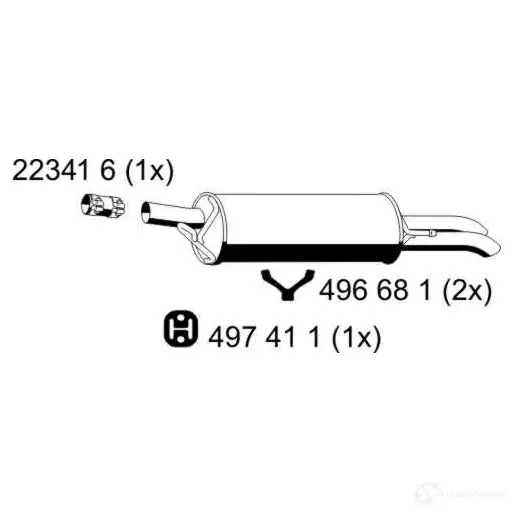 Задний глушитель ERNST 204224 299166 4007463204224 LKXZE M изображение 0