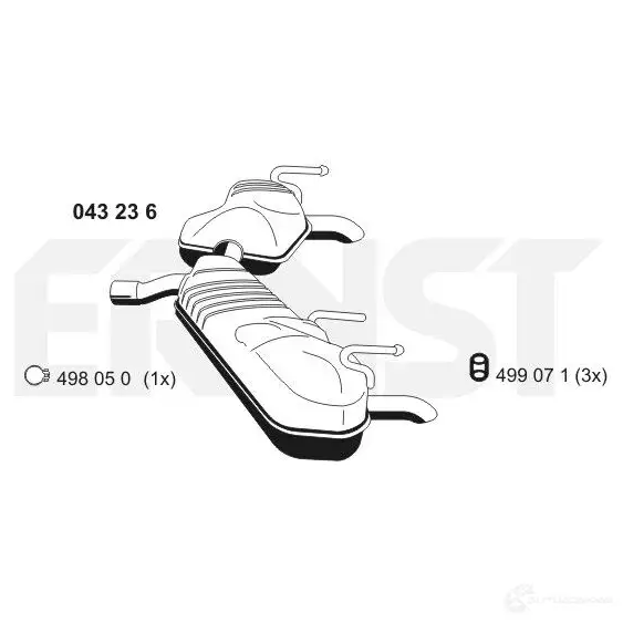 Задний глушитель ERNST 043236 295021 4007463043236 HRA DEF