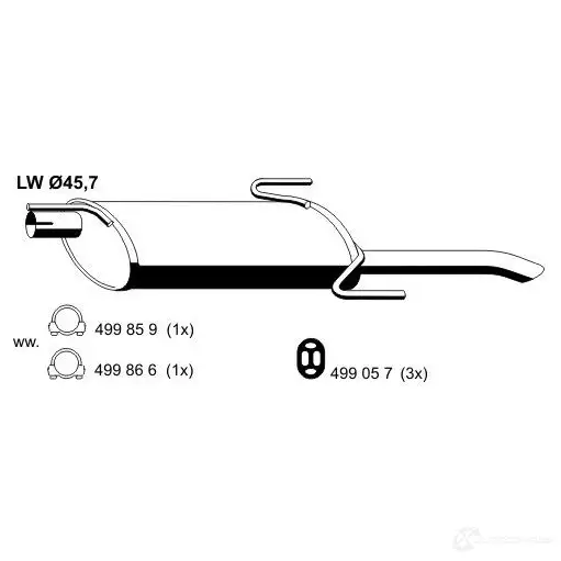 Задний глушитель ERNST 042291 295003 4 22558 4007463042291 изображение 0